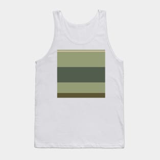 A shocking concoction of Camo Green, Beige, Grey/Green, Greyish Teal and Ebony stripes. Tank Top